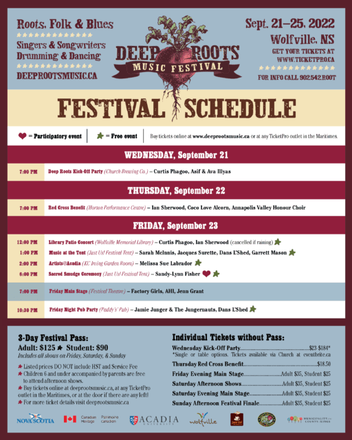 DRMF 2022 Schedule Page 1